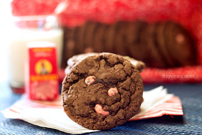 Chocolate Peppermint Cookies with Chocolate Covered Raisins