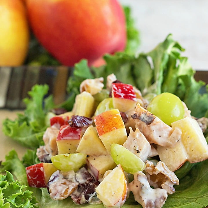 I could eat this healthy chicken Waldorf salad recipe every day. It's THAT good!