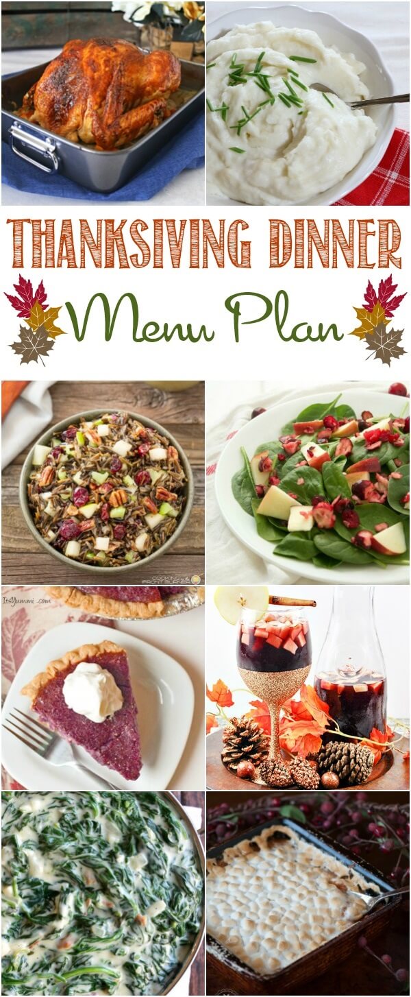 Thanksgiving Dinner Menu Plan collage